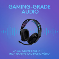 Logitech G335 Wired Gaming Headset, with Flip to Mute Microphone, 3.5mm Audio Jack, Memory Foam Earpads, Lightweight, Compatible with PC, PlayStation, Xbox, Nintendo Switch - Black Black Wired Headset