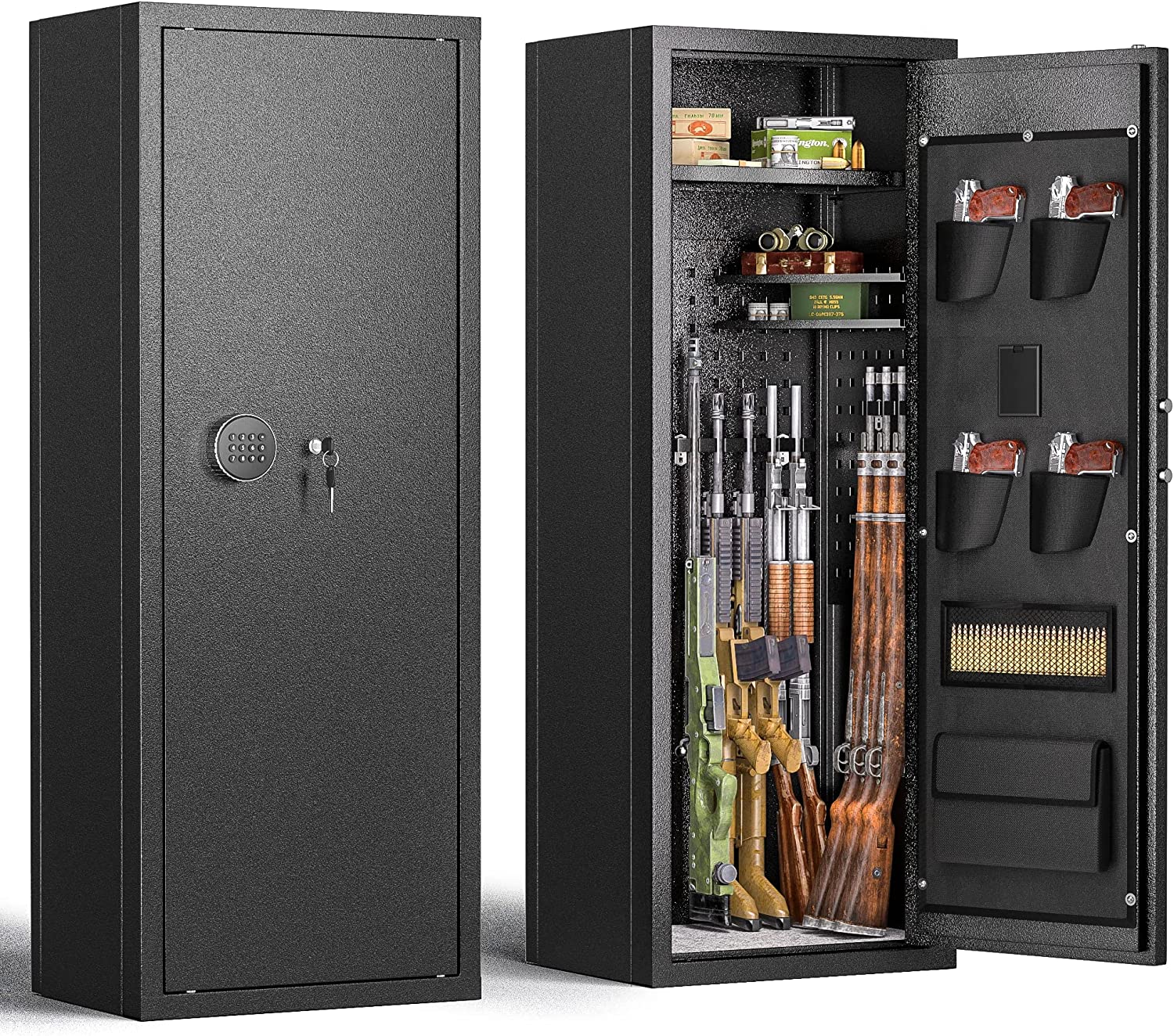 Atripark 10-12 Rifle Gun Safe, Gun Safes for Home Rifles and Pistols, Large Unassembled Rifle Safe with 2 Removeable Shelves, Quick Access Gun Cabinet with Digital Keypad