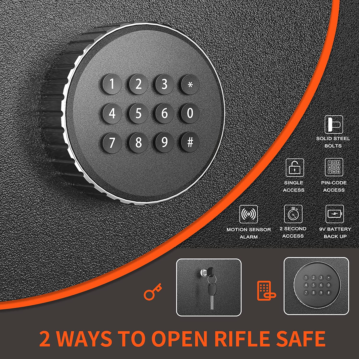 Atripark 10-12 Rifle Gun Safe, Gun Safes for Home Rifles and Pistols, Large Unassembled Rifle Safe with 2 Removeable Shelves, Quick Access Gun Cabinet with Digital Keypad