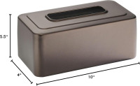 iDesign Olivia Tissue Box Cover Rectangle Boutique Box for Bathroom, Bedroom, Living Room, Bronze