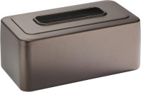 iDesign Olivia Tissue Box Cover Rectangle Boutique Box for Bathroom, Bedroom, Living Room, Bronze