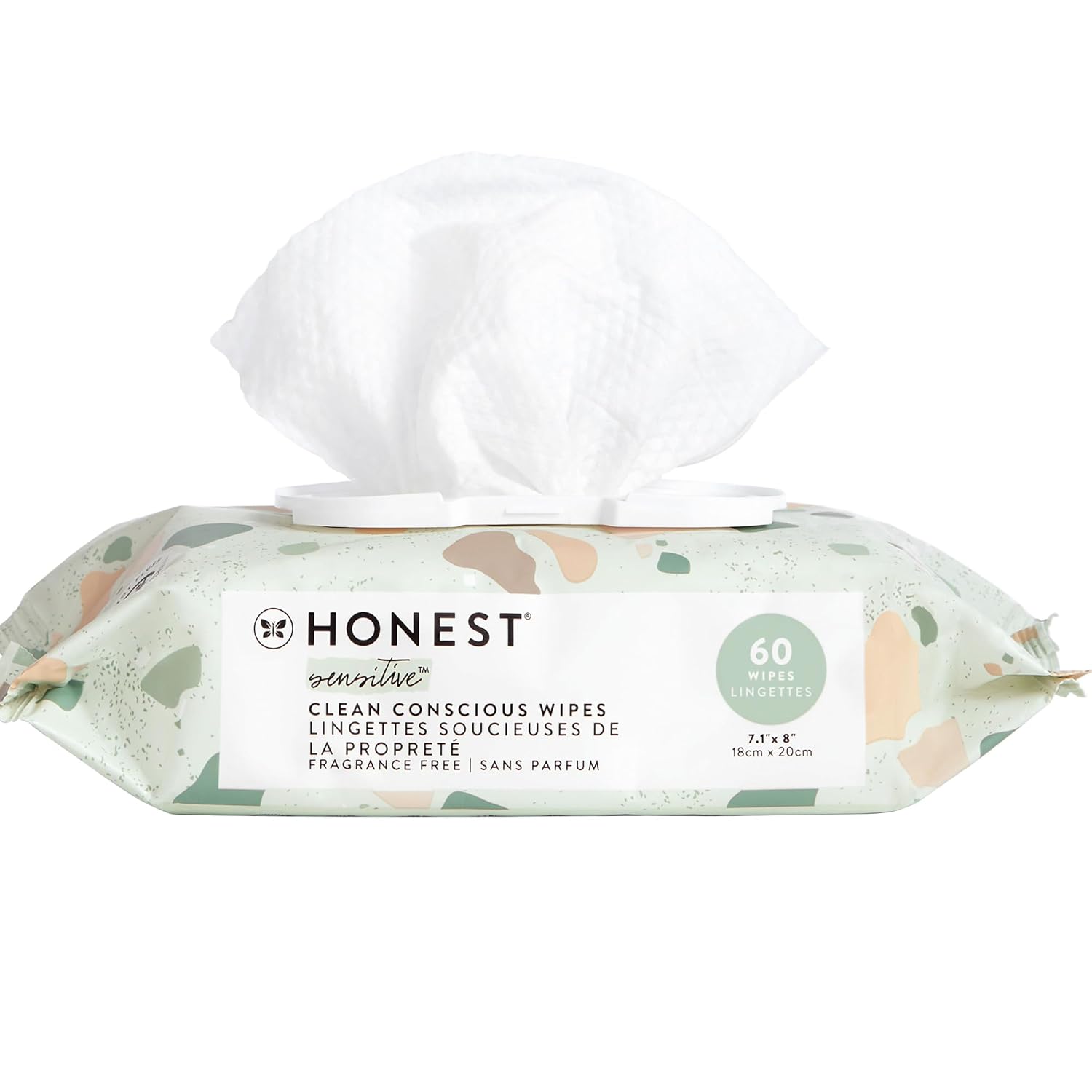 The Honest Company Clean Conscious Multi-Use Wipes | Hypoallergenic + Unscented for Sensitive Skin | Over 99% Water, Compostable, Plant Based, Baby Wipes | Geo Mood, 60 Count Geo Mood 60 Count (Pack of 1)
