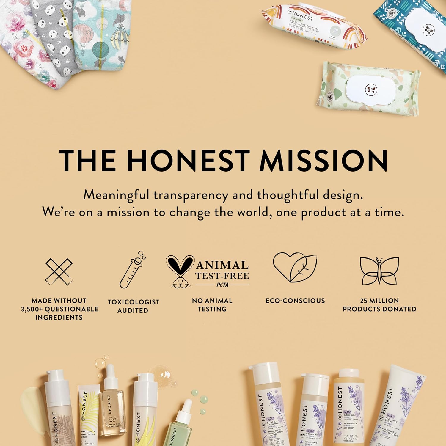 The Honest Company Clean Conscious Multi-Use Wipes | Hypoallergenic + Unscented for Sensitive Skin | Over 99% Water, Compostable, Plant Based, Baby Wipes | Geo Mood, 60 Count Geo Mood 60 Count (Pack of 1)