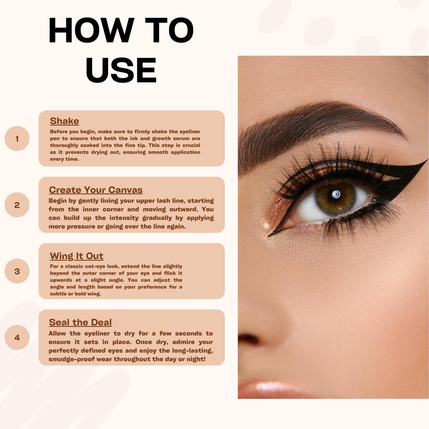 Sepia Beauty 2-in-1 Liquid Eyeliner With Eyelash Growth Serum Safe for Eyelash Extensions, Lash Lifts, and Natural Lashes - Water Based with Peptides, No Parabens, No Sulfates (Black)