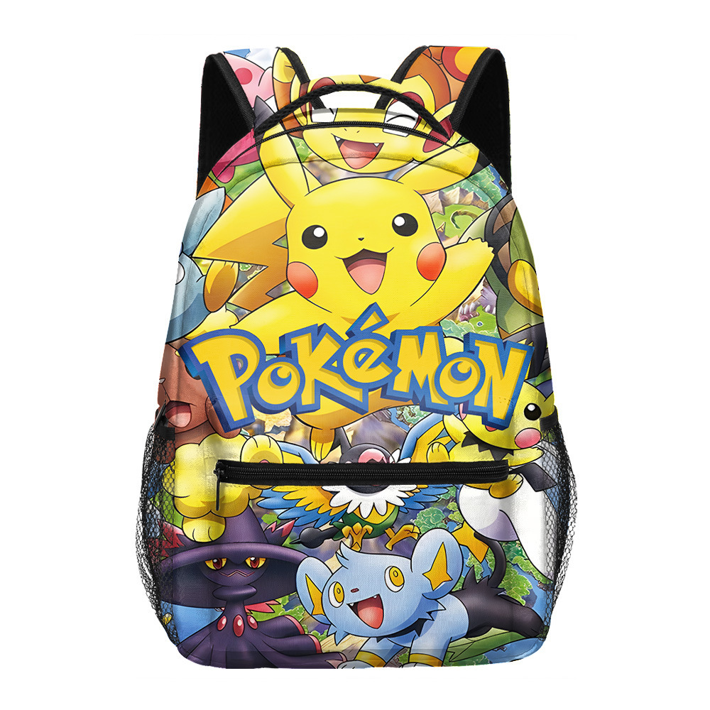 Cross border New Pikachu Full Print Backpack Large Capacity Backpack Baokemeng Primary and Secondary School Student Cartoon Book Bag