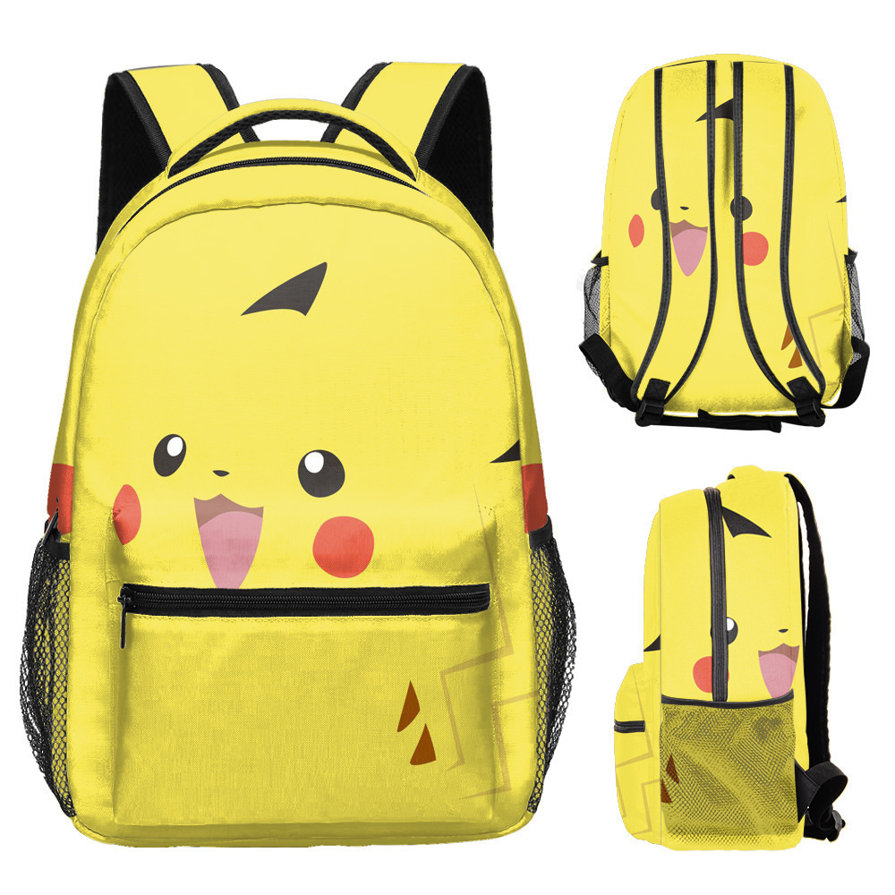 Cross border New Pikachu Full Print Backpack Large Capacity Backpack Baokemeng Primary and Secondary School Student Cartoon Book Bag