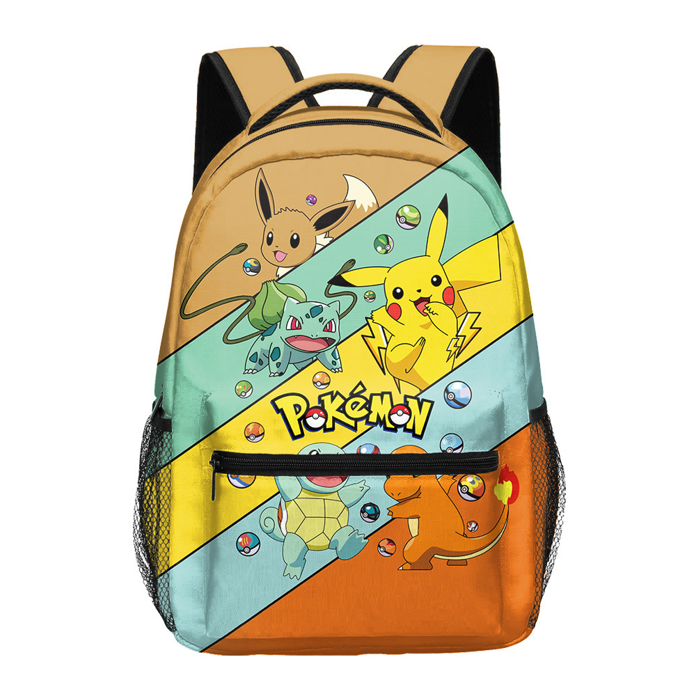 Cross border New Pikachu Full Print Backpack Large Capacity Backpack Baokemeng Primary and Secondary School Student Cartoon Book Bag