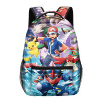 Cross border New Pikachu Full Print Backpack Large Capacity Backpack Baokemeng Primary and Secondary School Student Cartoon Book Bag
