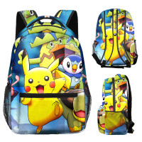 Cross border New Pikachu Full Print Backpack Large Capacity Backpack Baokemeng Primary and Secondary School Student Cartoon Book Bag