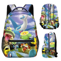 Cross border New Pikachu Full Print Backpack Large Capacity Backpack Baokemeng Primary and Secondary School Student Cartoon Book Bag