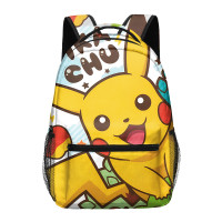 Cross border New Pikachu Full Print Backpack Large Capacity Backpack Baokemeng Primary and Secondary School Student Cartoon Book Bag
