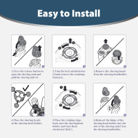 SH90 Replacement Rotary Heads for Philips Norelco Shavers Series 9000, New Version of Metal Wheel Buckle and Upgrade Double-Layer Precision Blades