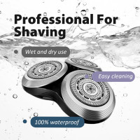 SH90 Replacement Rotary Heads for Philips Norelco Shavers Series 9000, New Version of Metal Wheel Buckle and Upgrade Double-Layer Precision Blades