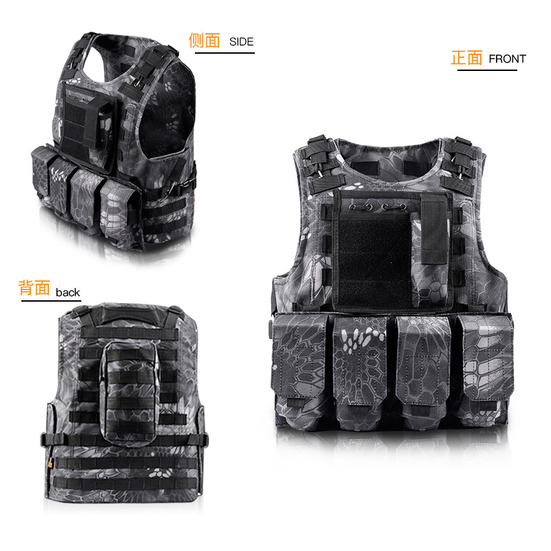 tactical vest camouflage vest multi-functional anti stab suit steel wire quick release amphibious bulletproof vest three-level A lightweight