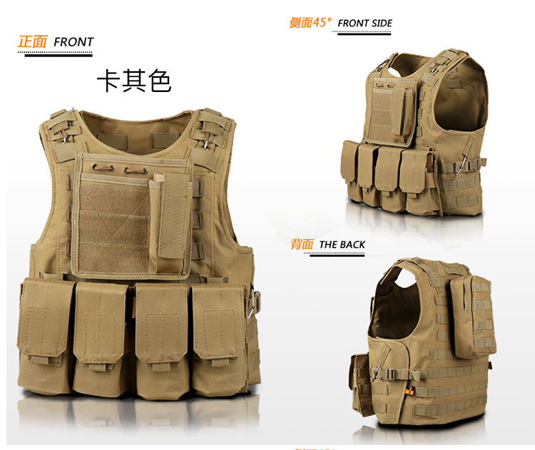 tactical vest camouflage vest multi-functional anti stab suit steel wire quick release amphibious bulletproof vest three-level A lightweight