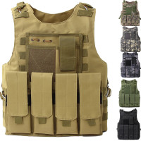 tactical vest camouflage vest multi-functional anti stab suit steel wire quick release amphibious bulletproof vest three-level A lightweight