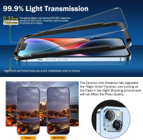QHOHQ 3 Pack Screen Protector for iPhone 14 / iPhone 13 [6.1 Inch] with 3 Pack Tempered Glass Camera Lens Protector, Ultra HD, 9H Hardness,Case Friendly iPhone 13 6.1 Inch / iPhone 14 6.1 Inch Clear
