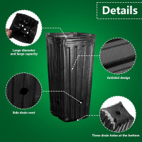 RunNico 50pcs Plastic Deep Plant Nursery Pots,11.8”Tall Tree Pots,Black Deep Seedling Container Pots with Drainage Holes for Indoor Outdoor Gardening (3.9