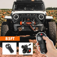 ZESUPER 9500 lb. Load Capacity Electric Winch,12V Electric Winch with Hawse Fairlead, Waterproof IP67 Winch with Wireless Handheld Remotes and Wired Handle Synthetic Rope