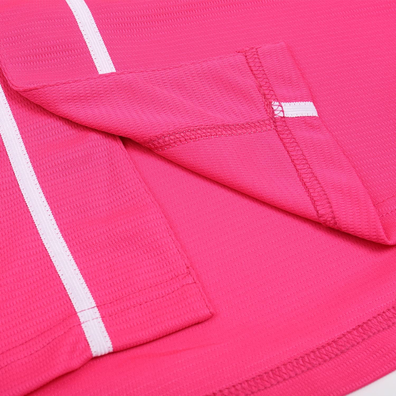 DEHANER Plain Blank Baseball Jerseys for Men Women Adult Hip Hop Hipster Button Down Shirts Sports Uniforms Outfits Small White Stripe-hot Pink Jersey
