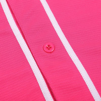 DEHANER Plain Blank Baseball Jerseys for Men Women Adult Hip Hop Hipster Button Down Shirts Sports Uniforms Outfits Small White Stripe-hot Pink Jersey
