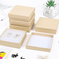 Jewelry Boxes, Cardboard Jewelry Gift Boxes, 40 Pack 3.5x3.5x1 Inch, Bulk Cotton Filled Small Jewelry Boxes with Lids for Necklace Ring Bracelet Earring Display Box (Brown) 40 Brown