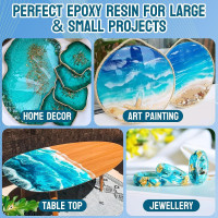 JDiction Fast Cure Epoxy Resin, 1Gallon 4 Hours Demold Epoxy Resin Kit - Crystal Clear, Bubble-Free, Not-Yellowing, Self-Leveling for Art Resina, Jewelry, Craft, Fast Casting & Easy Mix Epoxy Resina 1 Gallon