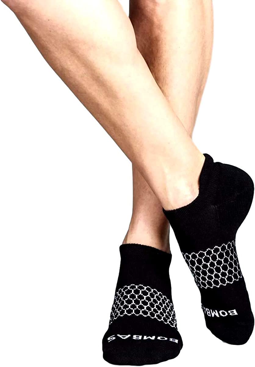 Bombas Womens Solids Black Ankle Sock 4-Pack Size-Medium