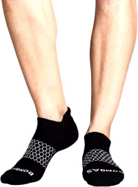 Bombas Womens Solids Black Ankle Sock 4-Pack Size-Medium