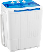 INTERGREAT Portable Waher and Dryer, 16lbs Mini Small Washing Machine Combo with Spin Dryer, Compact Twin Tub Laundry Washer Machine for Apartments, Dorm, Rv, Camping, Blue Blue 17lbs