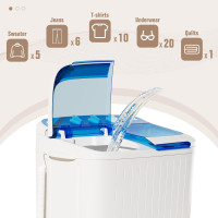 INTERGREAT Portable Waher and Dryer, 16lbs Mini Small Washing Machine Combo with Spin Dryer, Compact Twin Tub Laundry Washer Machine for Apartments, Dorm, Rv, Camping, Blue Blue 17lbs