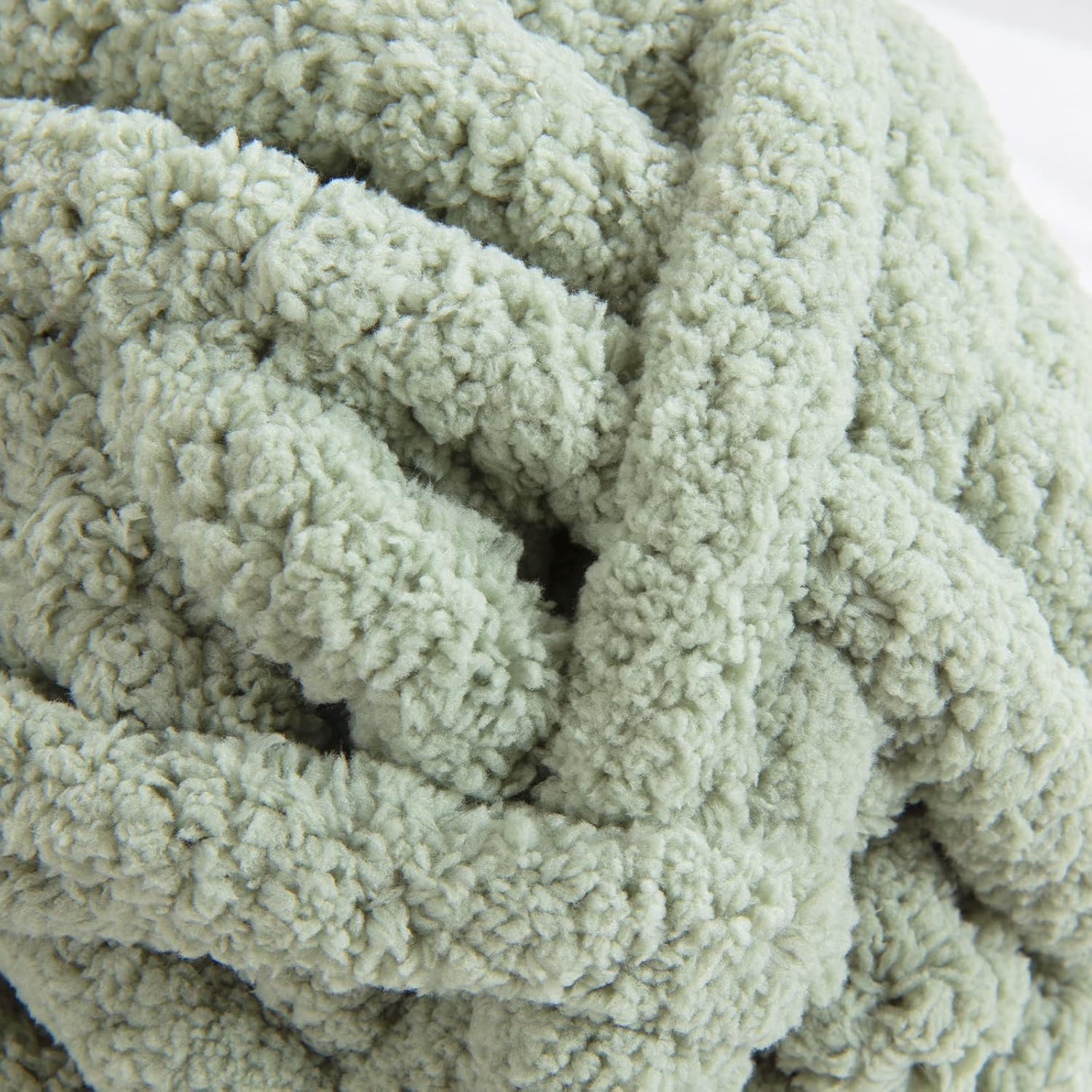 HOMBYS Sage Green Chunky Chenille Yarn for Crocheting, Bulky Thick Fluffy Yarn for Knitting,Super Bulky Chunky Yarn for Hand Knitting Blanket, Soft Plush, 8 Jumbo Pack (27 yds,8 oz Each Skein) Sage Green 8 Pack