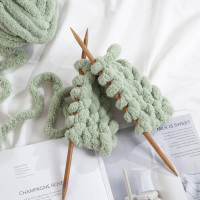 HOMBYS Sage Green Chunky Chenille Yarn for Crocheting, Bulky Thick Fluffy Yarn for Knitting,Super Bulky Chunky Yarn for Hand Knitting Blanket, Soft Plush, 8 Jumbo Pack (27 yds,8 oz Each Skein) Sage Green 8 Pack