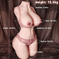 30LB Life Sized Male Masturbator Sex Doll with Ultra Soft Plump Boobs & Fat Ass, 3 in 1 Female Torso Love Doll Stroker for Pussy Vagina Anal Breast Play, Sex Toys for Men Masturbation Orgasm Flesh 30 Pound