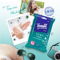 Tempo Debao Sanitary Wipe Small Bag 12 Pack Home Refreshing, Non Sticky, Alcohol Free, Mild, and Non irritating