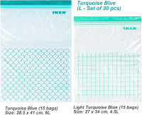 2 Sets of Ikea ISTAD Bags, Freezer Safe, Reusable Food Storage Bags and Household Storage Bags