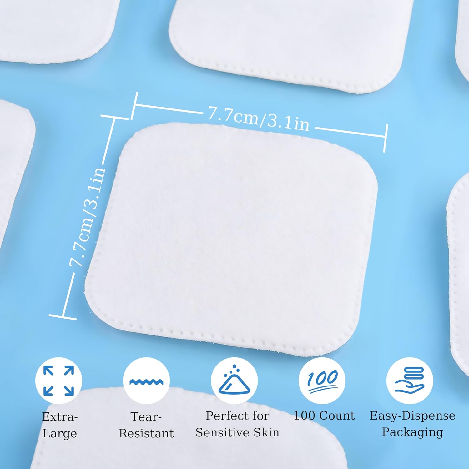 SHINO Natural Square Cotton Pads,100 Ps Biodegradable Pads, Makeup Remover Pads for Sensitive Skin - Beauty, Personal Care, Baby Care & Daily Cosmetics