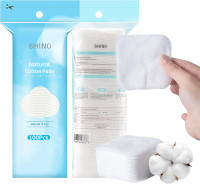 SHINO Natural Square Cotton Pads,100 Ps Biodegradable Pads, Makeup Remover Pads for Sensitive Skin - Beauty, Personal Care, Baby Care & Daily Cosmetics
