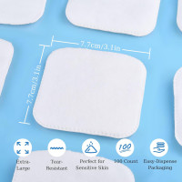 SHINO Natural Square Cotton Pads,100 Ps Biodegradable Pads, Makeup Remover Pads for Sensitive Skin - Beauty, Personal Care, Baby Care & Daily Cosmetics