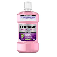 Listerine Total Care Alcohol-Free Anticavity Fluoride Mouthwash, 6 Benefit Oral Rinse to Help Kill 99% of Germs That Cause Bad Breath, Strengthen Enamel, Fresh Mint Flavor, 500 mL 16.9 Fl Oz (Pack of 1)