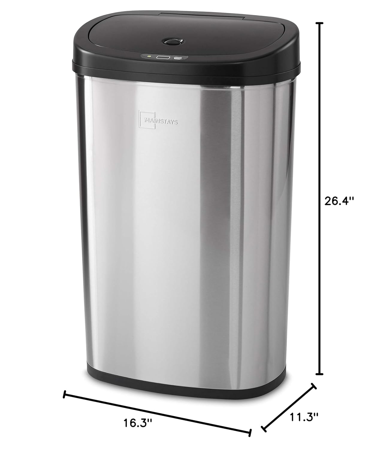 Mainstay MS-50-22 Motion Sensor Trash Can, 13.2 Gallon, Stainless Steel