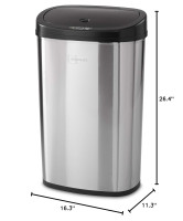 Mainstay MS-50-22 Motion Sensor Trash Can, 13.2 Gallon, Stainless Steel