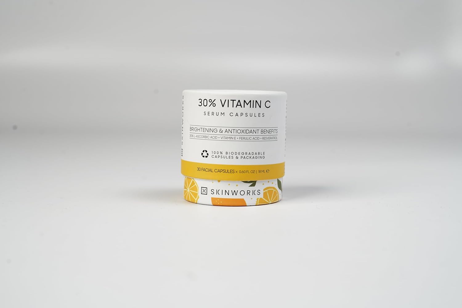 ULTRA POTENT 30% Vitamin C Serum for Face, Vitamin E Ferulic Acid Facial Glow Serums for Brightening, Dark Spots, Anti-Wrinkle, Anti-Aging, Unscented, 30 Capsules