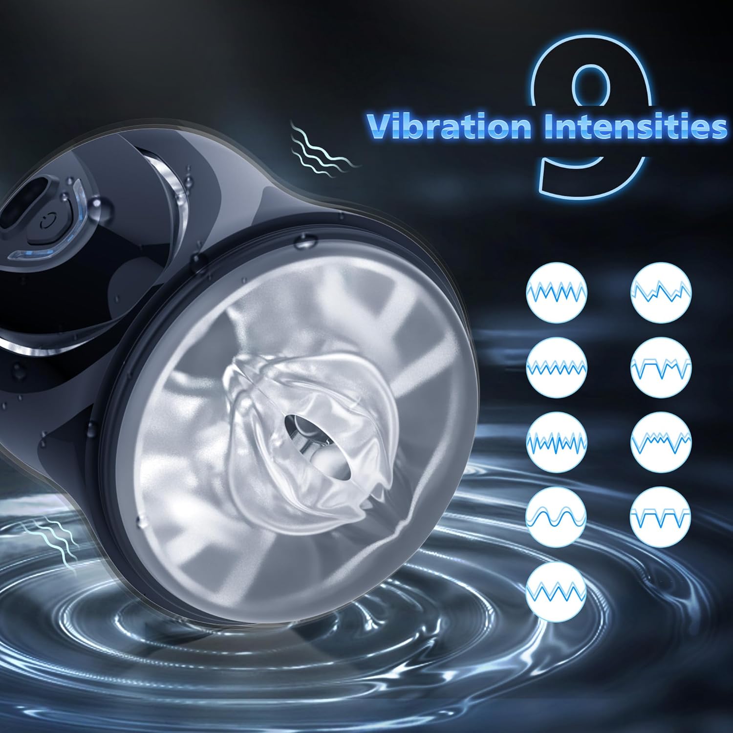 Vibrating Male Masturbator with 9 Vibrations, LUMODIA Male Sex Toys for Men, APP-Controlled Sex Toy Adult Toys Male Masturbators, Male Stroker Adult Toy, Adult Sex Toys & Games Black