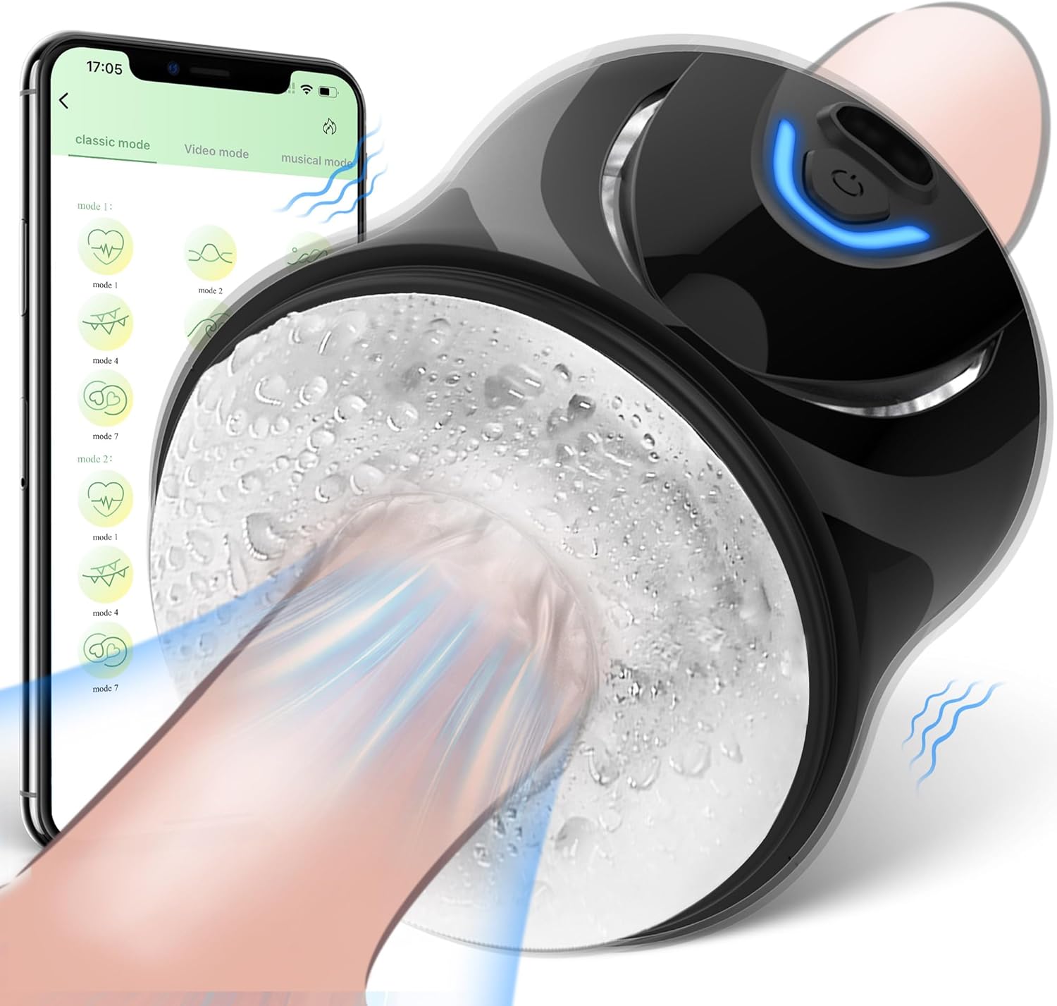 Vibrating Male Masturbator with 9 Vibrations, LUMODIA Male Sex Toys for Men, APP-Controlled Sex Toy Adult Toys Male Masturbators, Male Stroker Adult Toy, Adult Sex Toys & Games Black