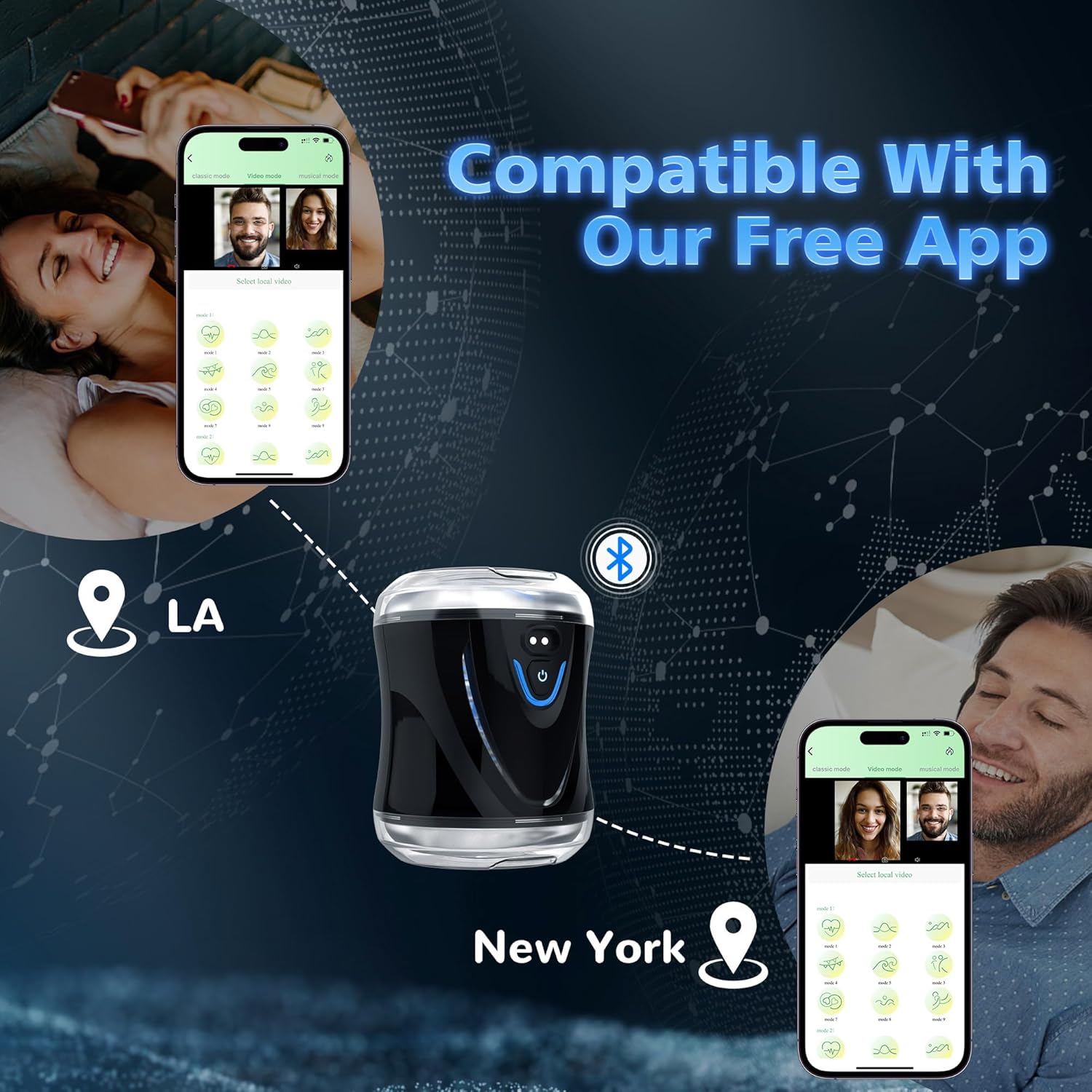 Vibrating Male Masturbator with 9 Vibrations, LUMODIA Male Sex Toys for Men, APP-Controlled Sex Toy Adult Toys Male Masturbators, Male Stroker Adult Toy, Adult Sex Toys & Games Black