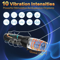 Automatic Male Masturbator Sex Toy with 10 Vibration, 8 Thrusting & Rotating Patterns, Male Sex Toys for Men, Penis Pump Male Stroker Adult Toy Penis Vibrator, Adult Toys for Men Sex Machine 10 Inch-Standard