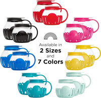 Ecolution Patented Micro-Pop Microwave Popcorn Popper with Temperature Safe Glass, 3-in-1 Lid Measures Kernels and Melts Butter, Made Without BPA, Dishwasher Safe, 3-Quart, Aqua 3-Quart Family Size Aqua