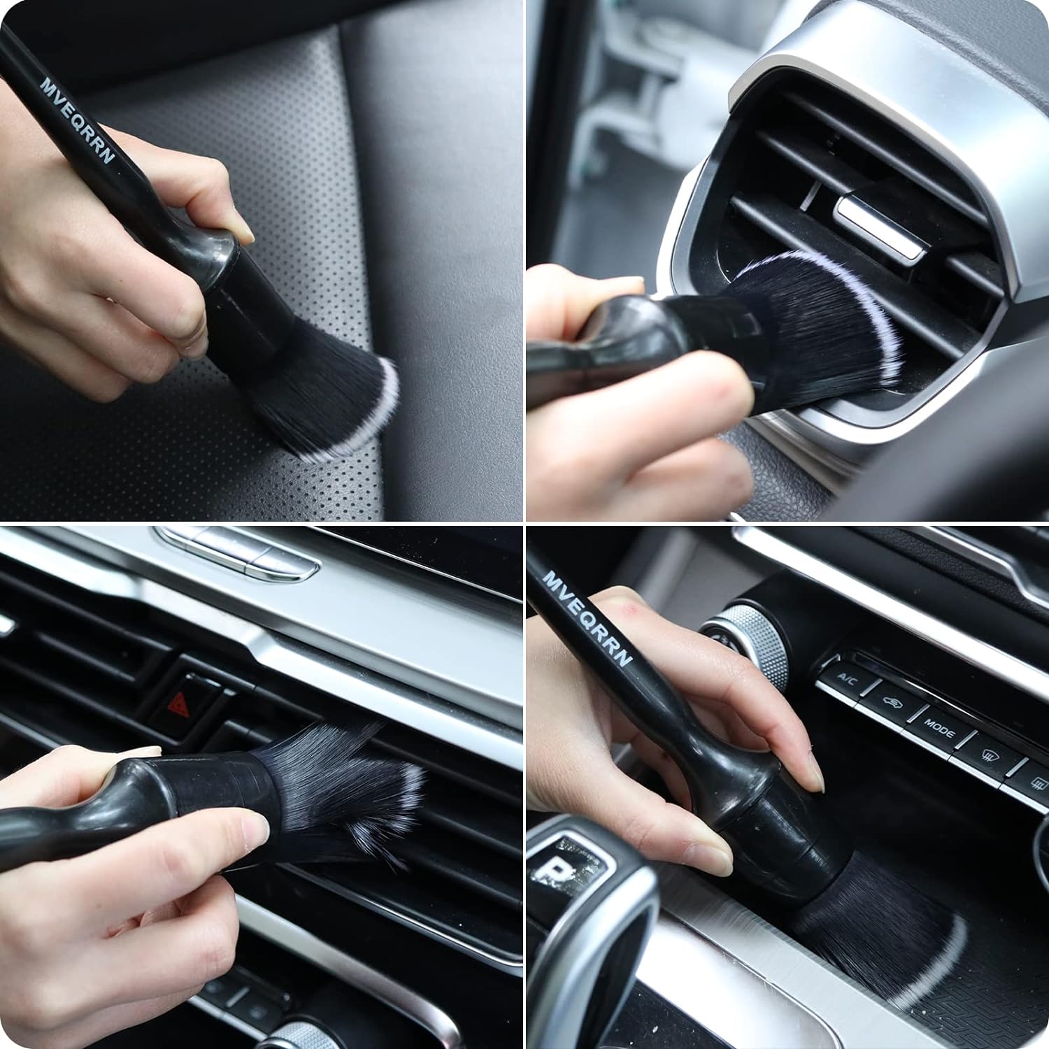 6pcs Car Detailing Brush Set-2pcs Boars Hair Car Detailing Brushes,2pcs Ultra Soft No Scratch Detailing Brush for Air Vent,Leather Seat 2pcs Detail Brushes car Detailing for Interior Exterior 6pcs car detailing brush set (AS PICTURES)