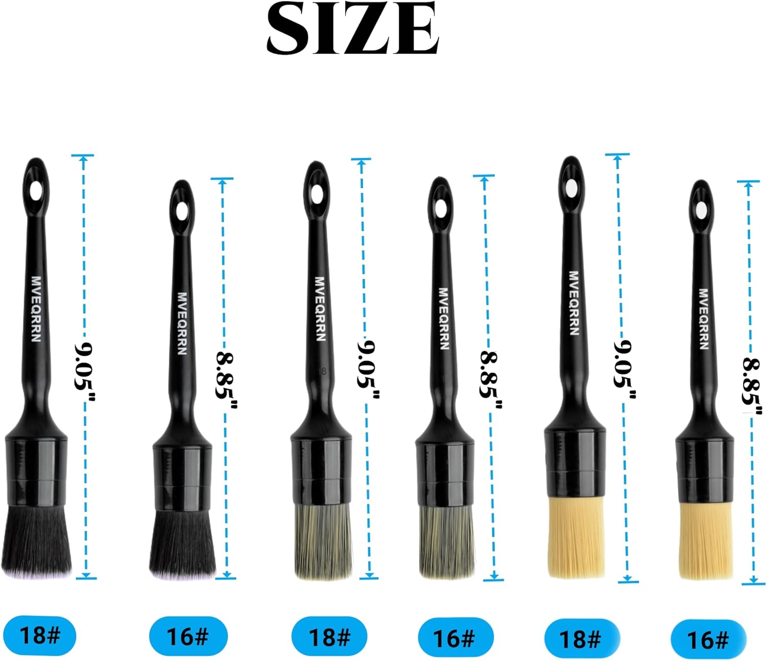 6pcs Car Detailing Brush Set-2pcs Boars Hair Car Detailing Brushes,2pcs Ultra Soft No Scratch Detailing Brush for Air Vent,Leather Seat 2pcs Detail Brushes car Detailing for Interior Exterior 6pcs car detailing brush set (AS PICTURES)